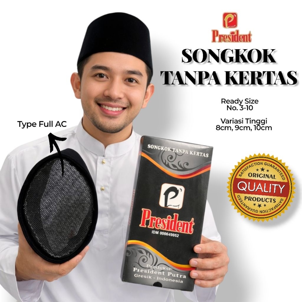 President Songkok Tanpa Kertas Songkok Full AC President
