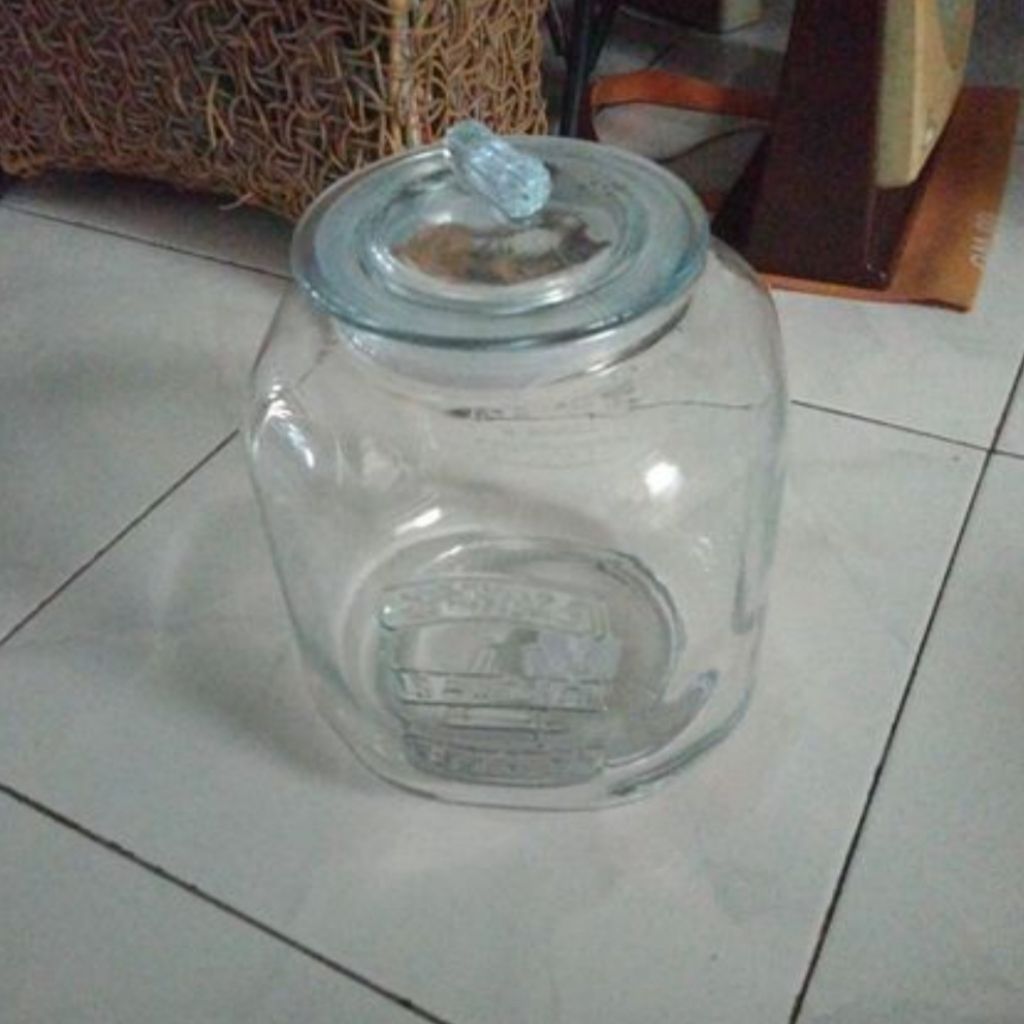 Toples kaca guci besar toples kerupuk kedap udara 5.3L