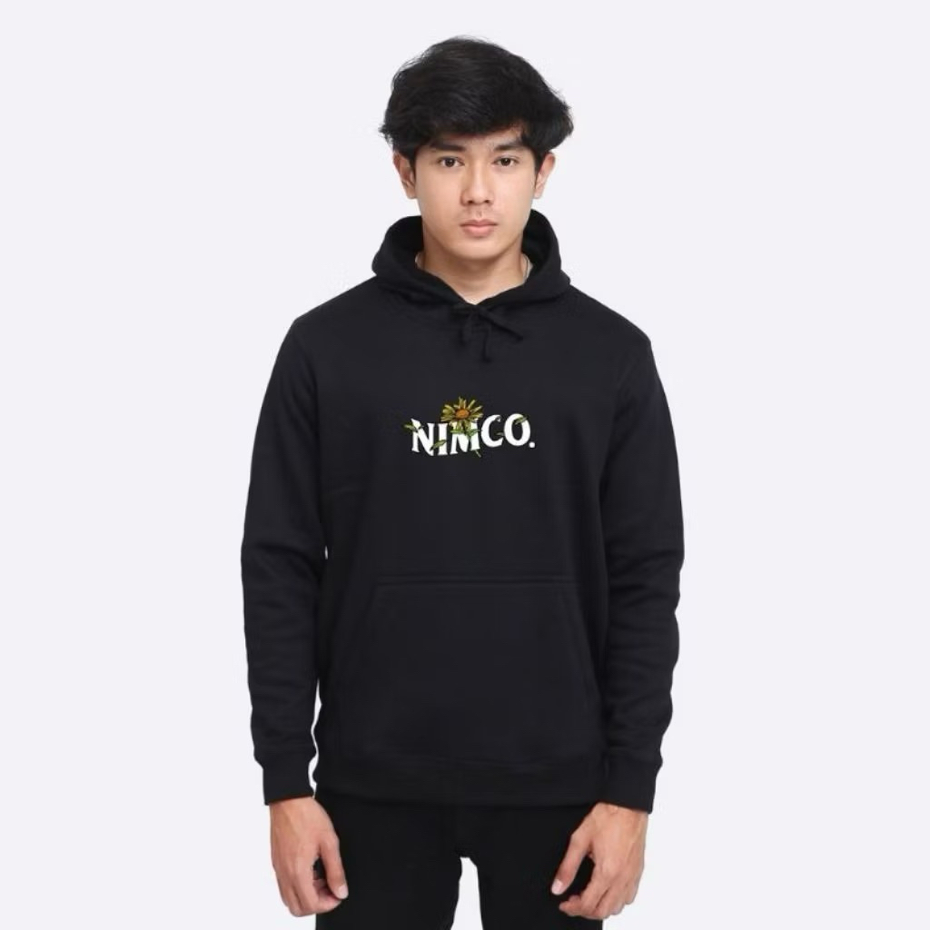 Hoodie Nimco Hitam NM00032 Sweatershirt Pria Wanita