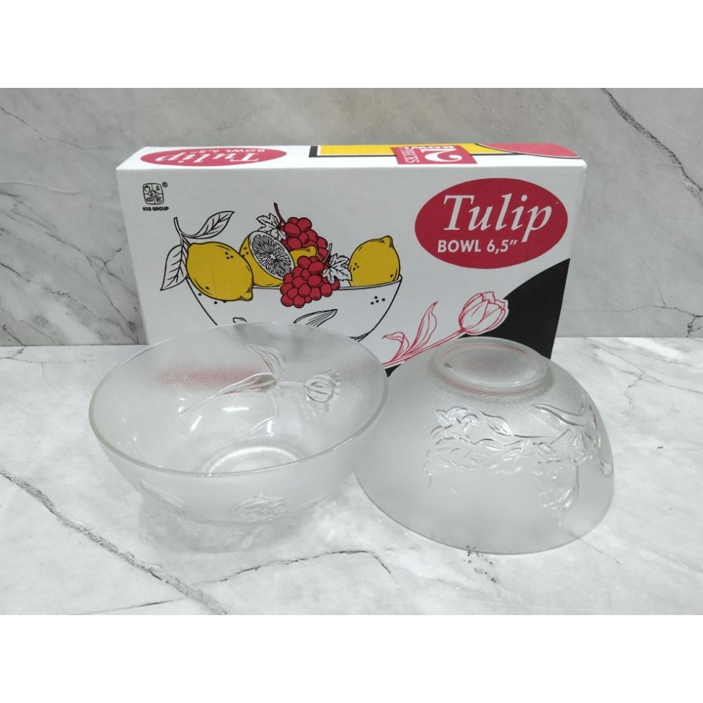 MANGKOK KACA KEDAUNG TULIP 16 CM ISI 2 PCS / MANGKOK SUP / MANGKOK MISO / MANGKOK LAUK - KEDAUNG