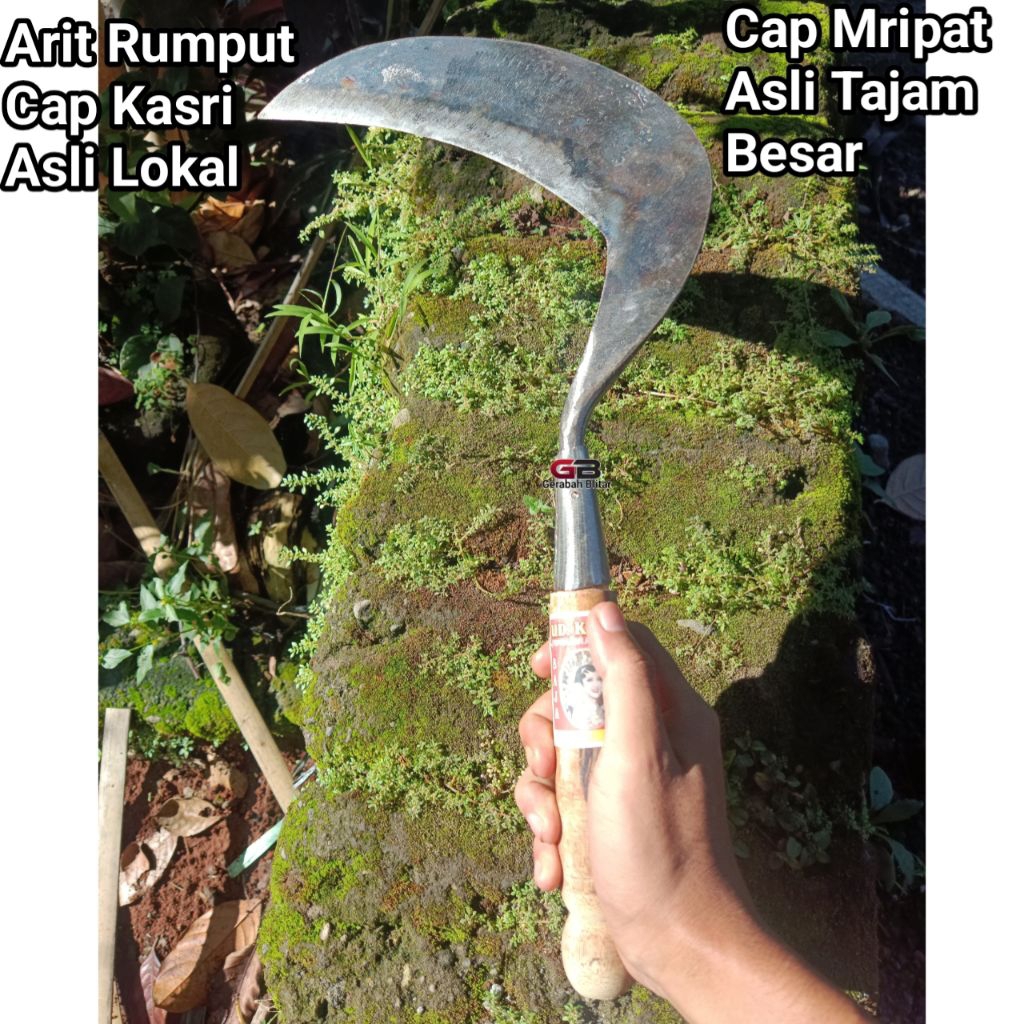 Arit Rumput Cap Mripat Kasri Besar / Arit Rumput Baja Asli U.D Kasri / Arit Serbaguna Tajam Maksimal