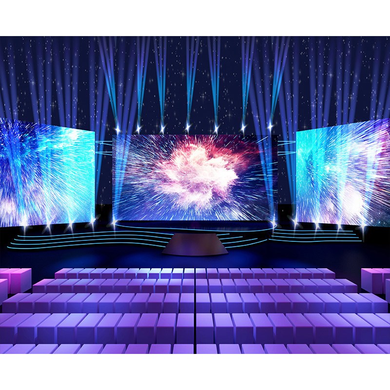 Menyanyi pertunjukan instrumen musik bermain bakat 3d langsung latar belakang kain ruang studio lata