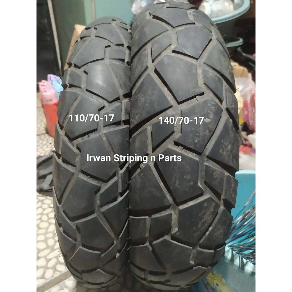 ASPIRA PREMIO TERRENO UKURAN 110/70-17 DAN 140/70-17 BAN SEMI TRAIL DUAL PURPOSE SUPER TEBAL