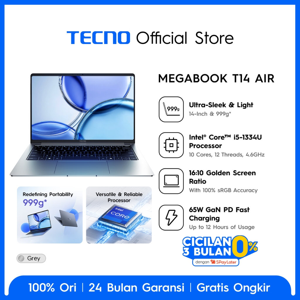 TECNO MEGABOOK T14 Air Intel® Core™ i5-1334U 16 + 512 GB