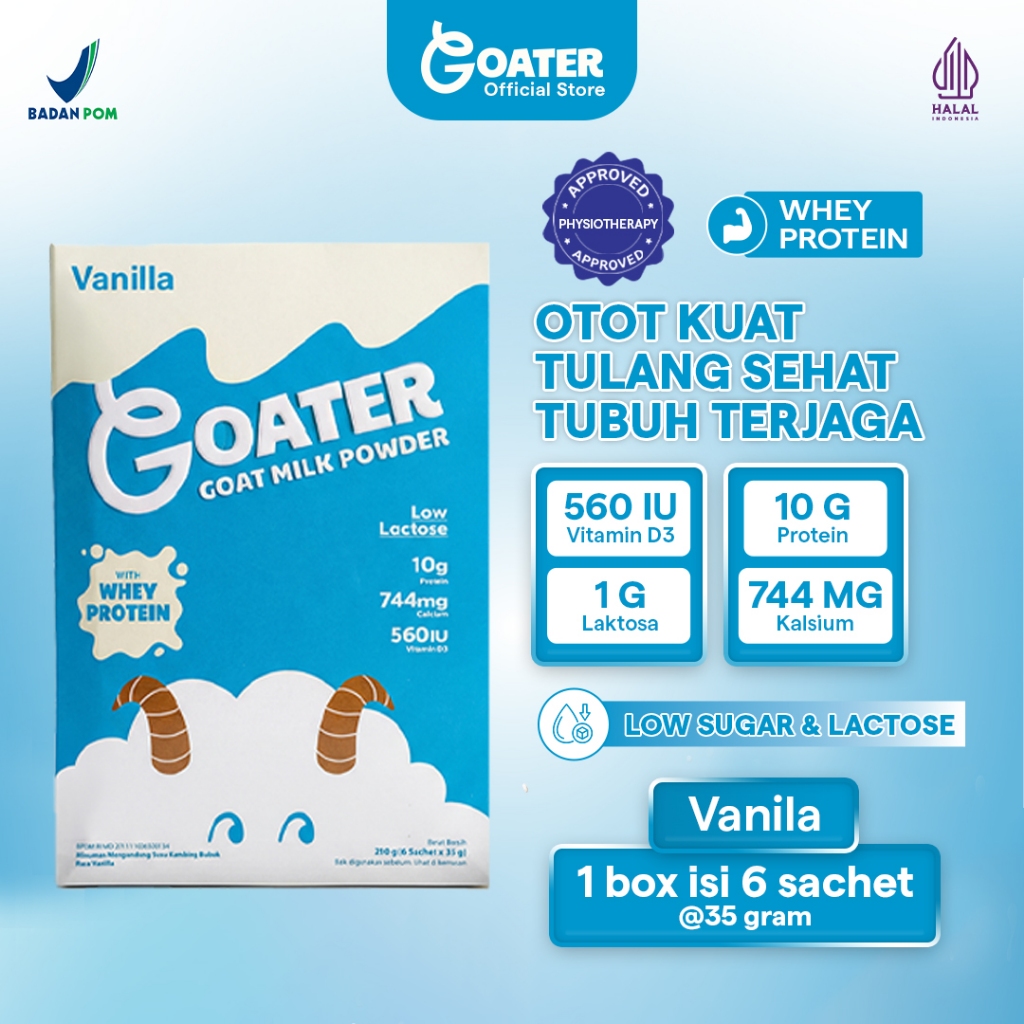 [1BOX] GOATER - Susu Paling Tinggi Kalsium & Tinggi Protein Untuk Otot Kuat Tulang Sehat  - Susu Van