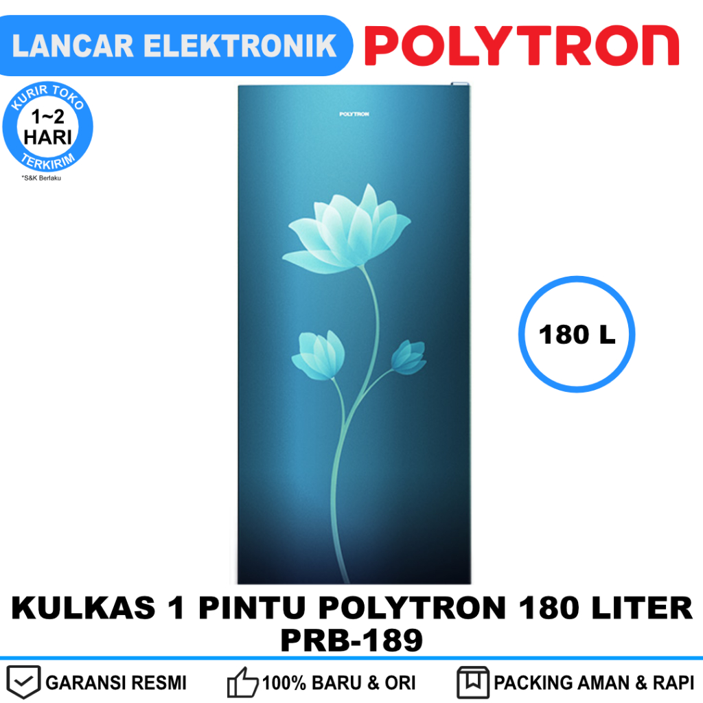 Polytron Kulkas 1 Pintu 180 Liter PRB-189 - Jumbo Freezer