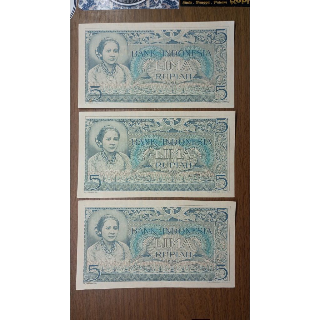 Uang Kuno 5 Rupiah Seri Budaya 1952 UNC/GRESS