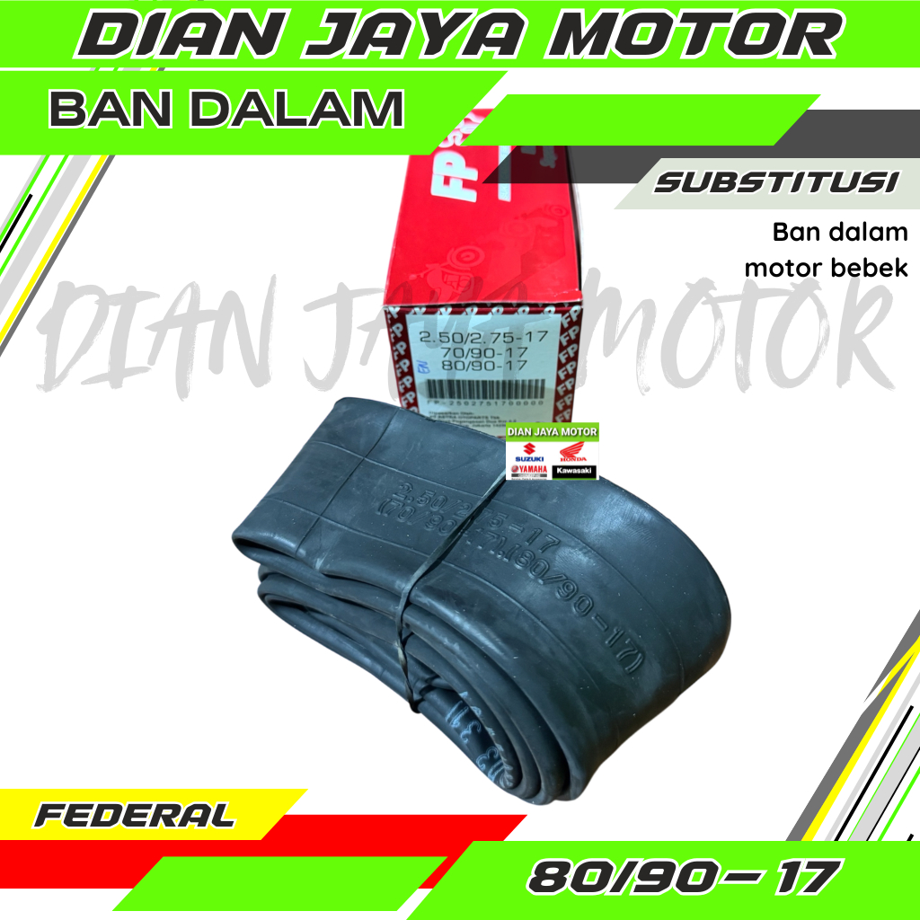 FEDERAL Ban dalam 80/90-17 70/90-17 Ban dalam Motor bebek jupiter supra grand Supra x 125 vega zr