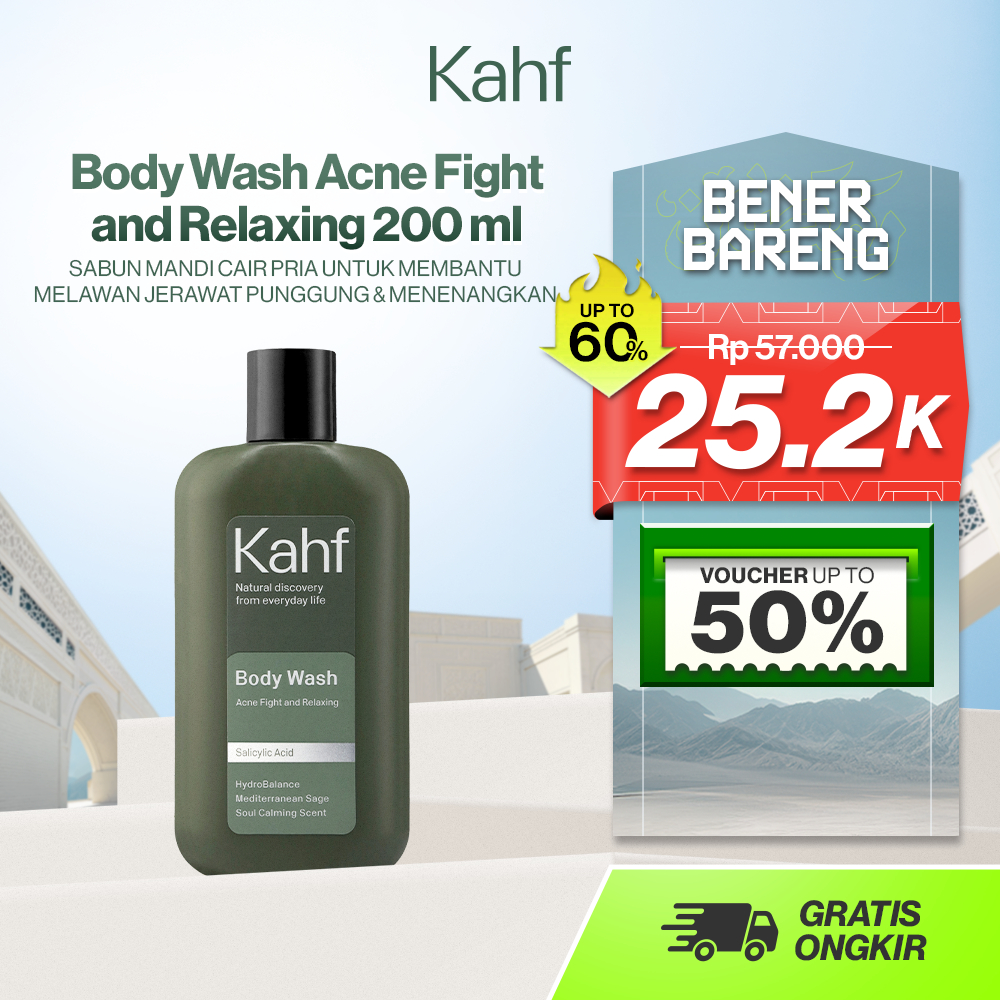 Kahf Relaxing and Acne Fight Body Wash (200ml) - Acne Treatment Hilangkan Jerawat - Wangi Tahan Lama
