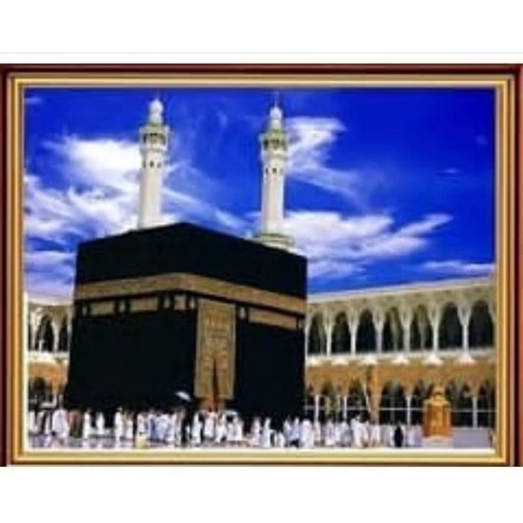 DIY paket kristik mekkah kabah full cross stitch kit 14ct islami muslim mesjid masjid kerajinan tang