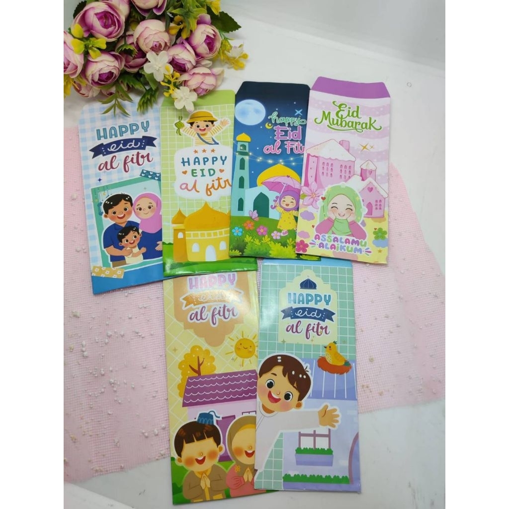 10Pcs Amplop Lebaran Motif Kartun MuslimAmplop Lebaran Panjang Amplop Lebaran Panjang Amplop Lebaran