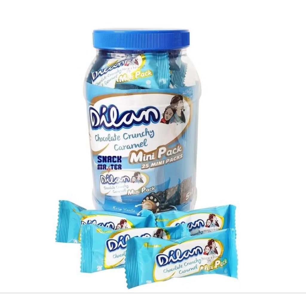 Dilan Toples Wafer Coklat Isi 25pcs Cemilan