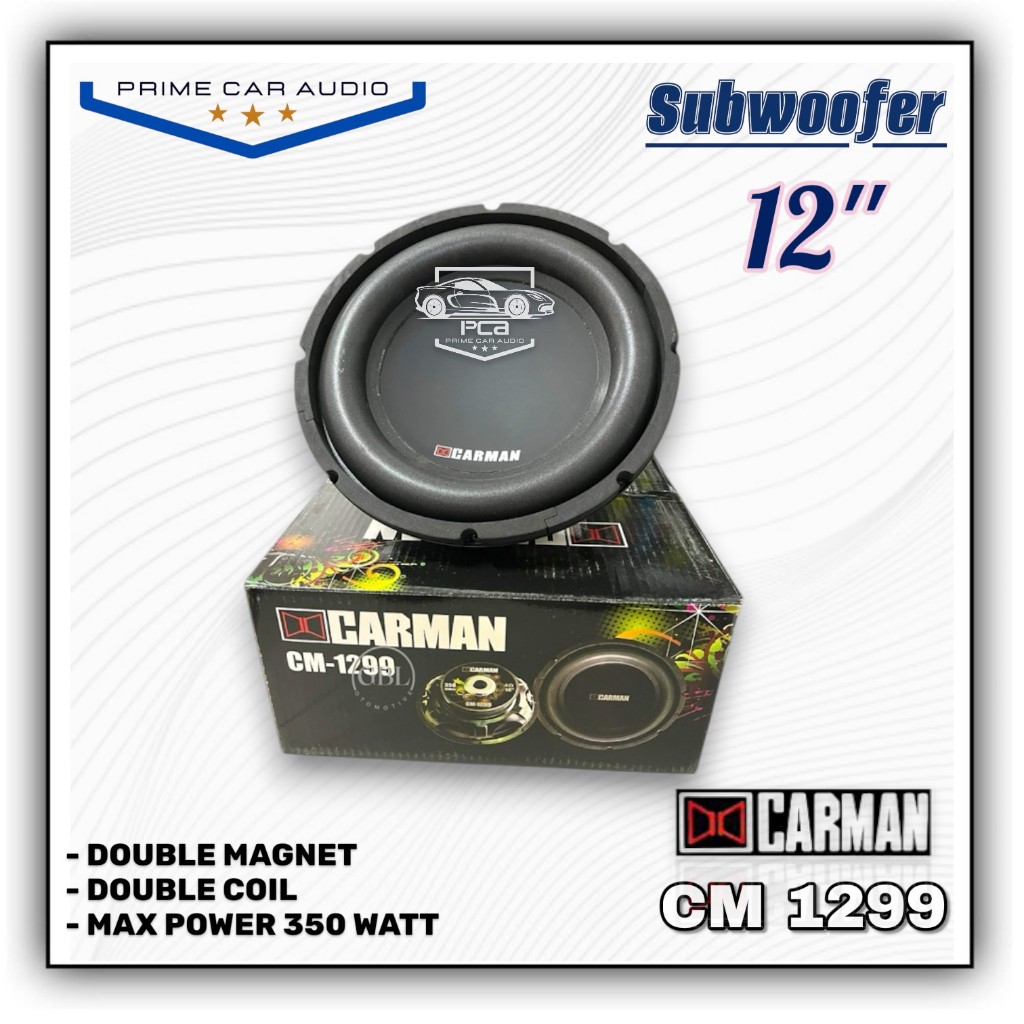 SUBWOOFER CARMAN CM-1299 DOUBLE MAGNET 2 COIL
