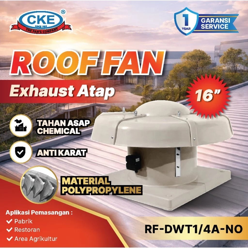 CKE Roof Fan 16 Inch Exhaust Eksos Atap Blower Atap