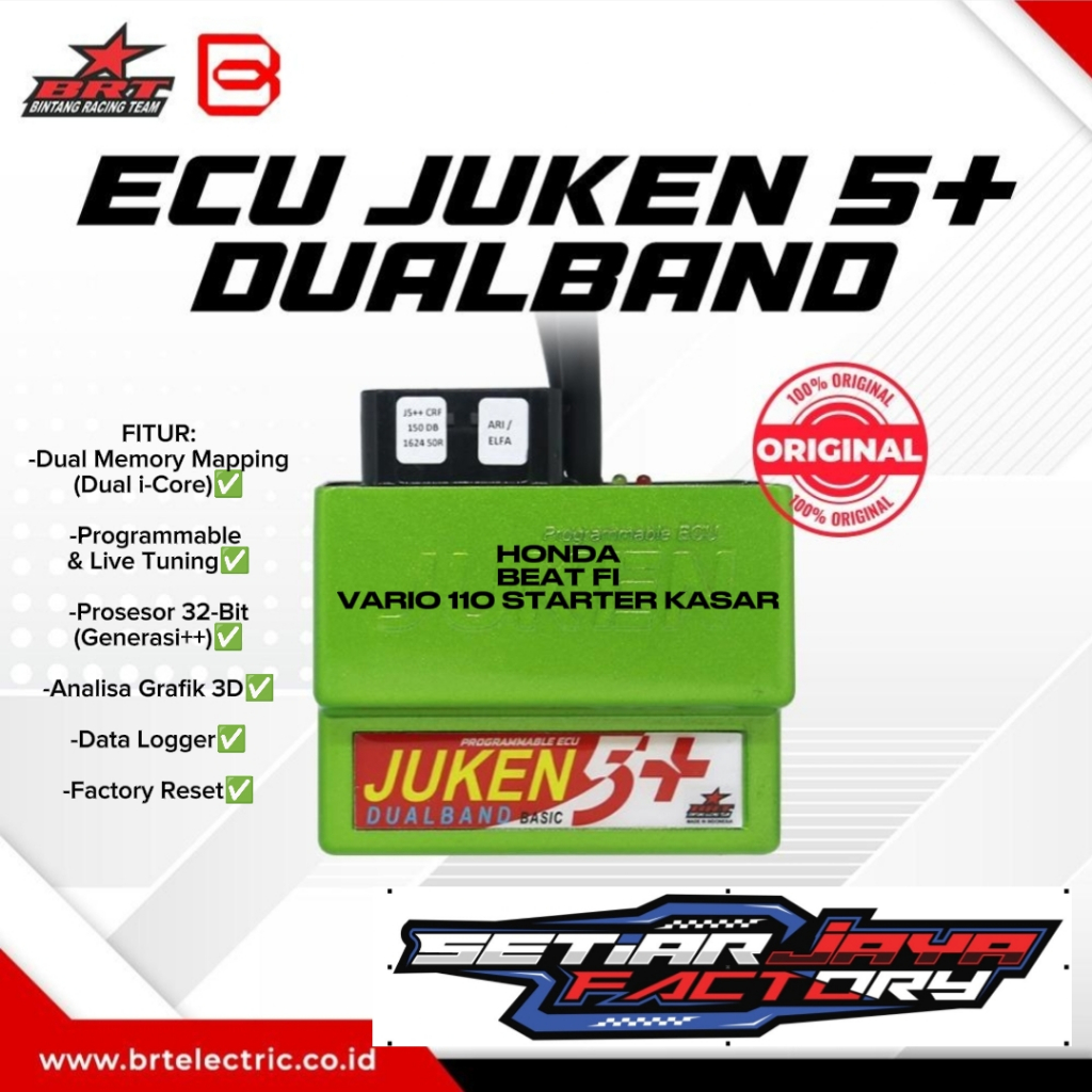 ECU BRT JUKEN 5 PLUS PLUS HONDA BEAT FI - VARIO 110 STARTER KASAR KODE ECU K25 DUALBAND ORIGINAL BRT