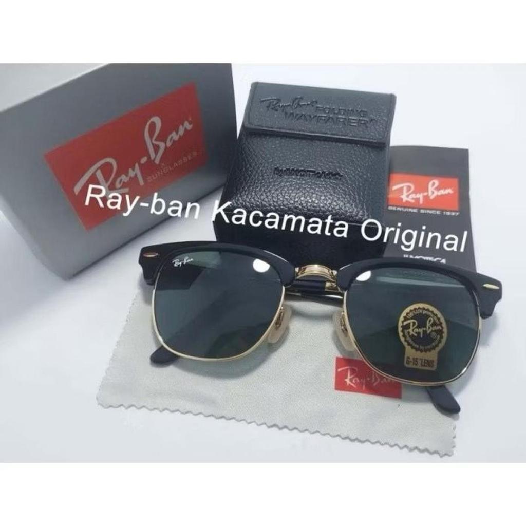 Kacamata Ray-Ban Clubmaster Folding RB2176 Acetate Hitam Original
