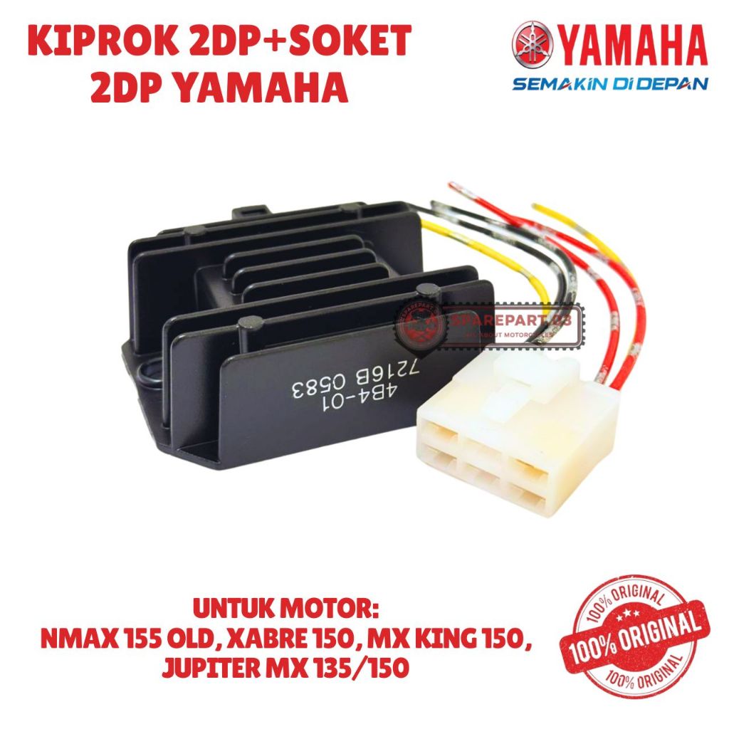 KIPROK 2DP+SOKET 2DP ORIGINAL YAMAHA, NMAX 155 OLD, XABRE 150, MX KING 150, JUPITER MX 135/150