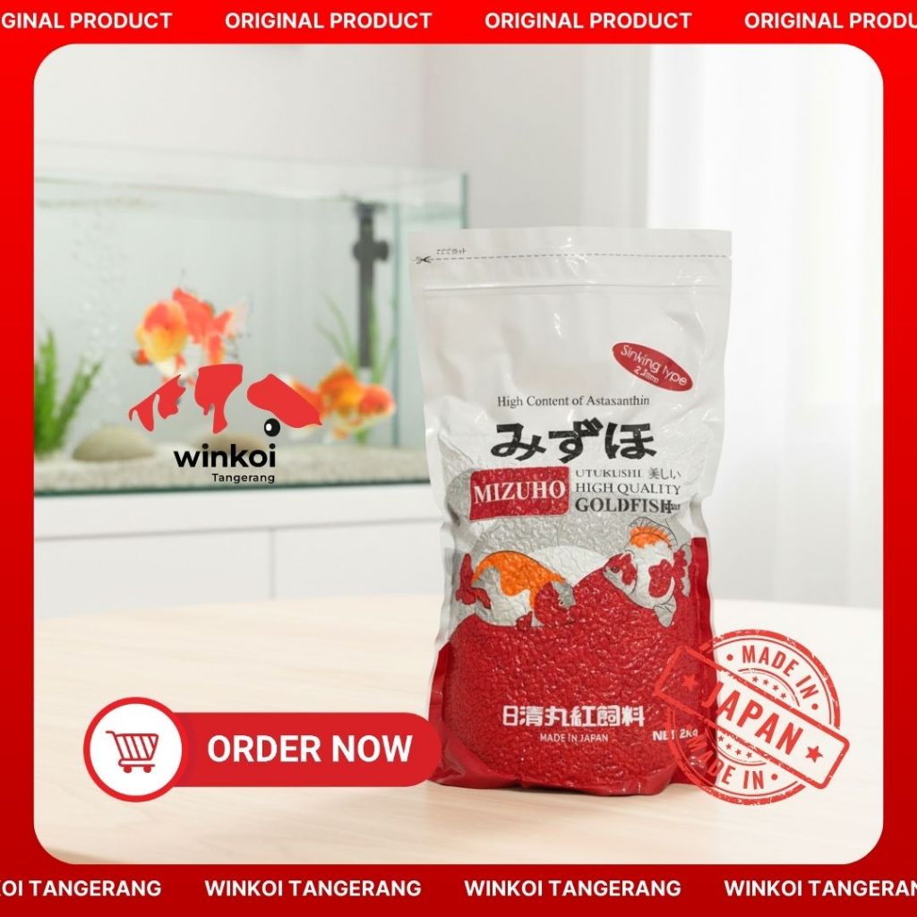 Mizuho Goldfish Koki 2KG Pelet Ikan Mas Koki High Growth Grow Hi Grow - Sinking/Floating - Original 