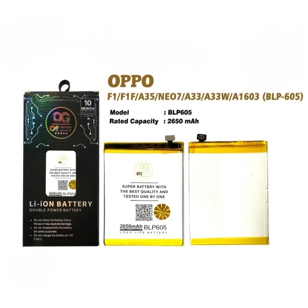 BATERAI OG SUPER BLP-605 OPPO F1/F1F/A35/NEO 7/A33W/A1603