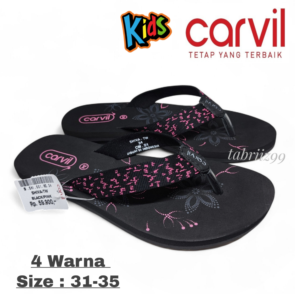 Sandal CARVIL Anak Perempuan Sandal Jepit Anak Carvil Cewek - 100% ORIGINAL