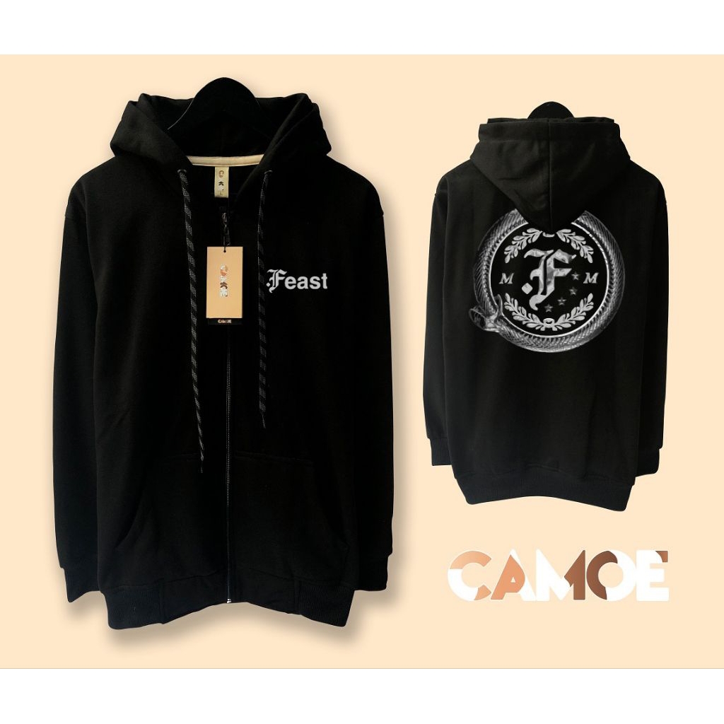 Jaket Hoodie Zipper .Feast Band Logo