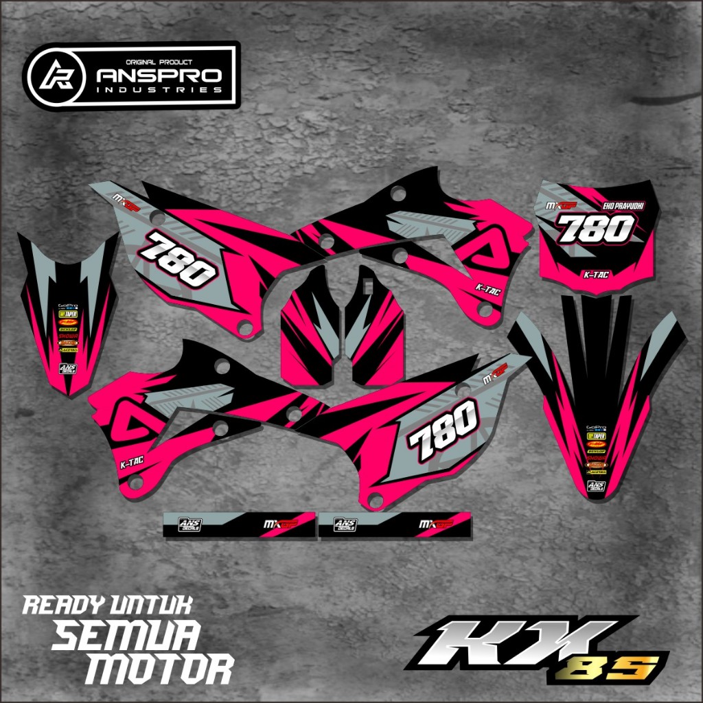 DECAL STIKER MOTOR KX 85 DECAL FULL BODY PELINDUNG MOTOR KX 85 BISA REQUEST