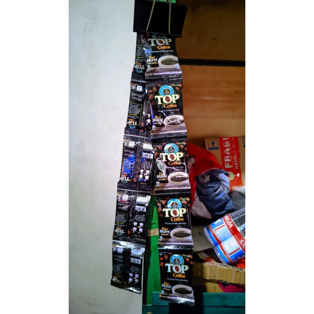 Top Kopi Murni Mini 1 Renceng Isi 10 Sachet | Kopi Hitam Murni Praktis & Ekonomis