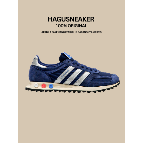 ADIDAS LA TRAINER [DARK BLUE/SILVER METALIC] #JR7171 GARANSI 100% ORIGINAL