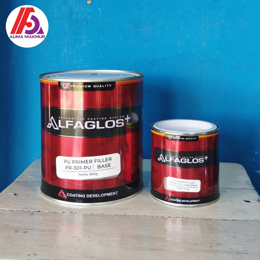 Epoxy Alfaglos+ PU Primer Filler Grey 1KG + Hardener / Epoxy Alfaglos Plus Cepat Kering / Epoxy Cepa