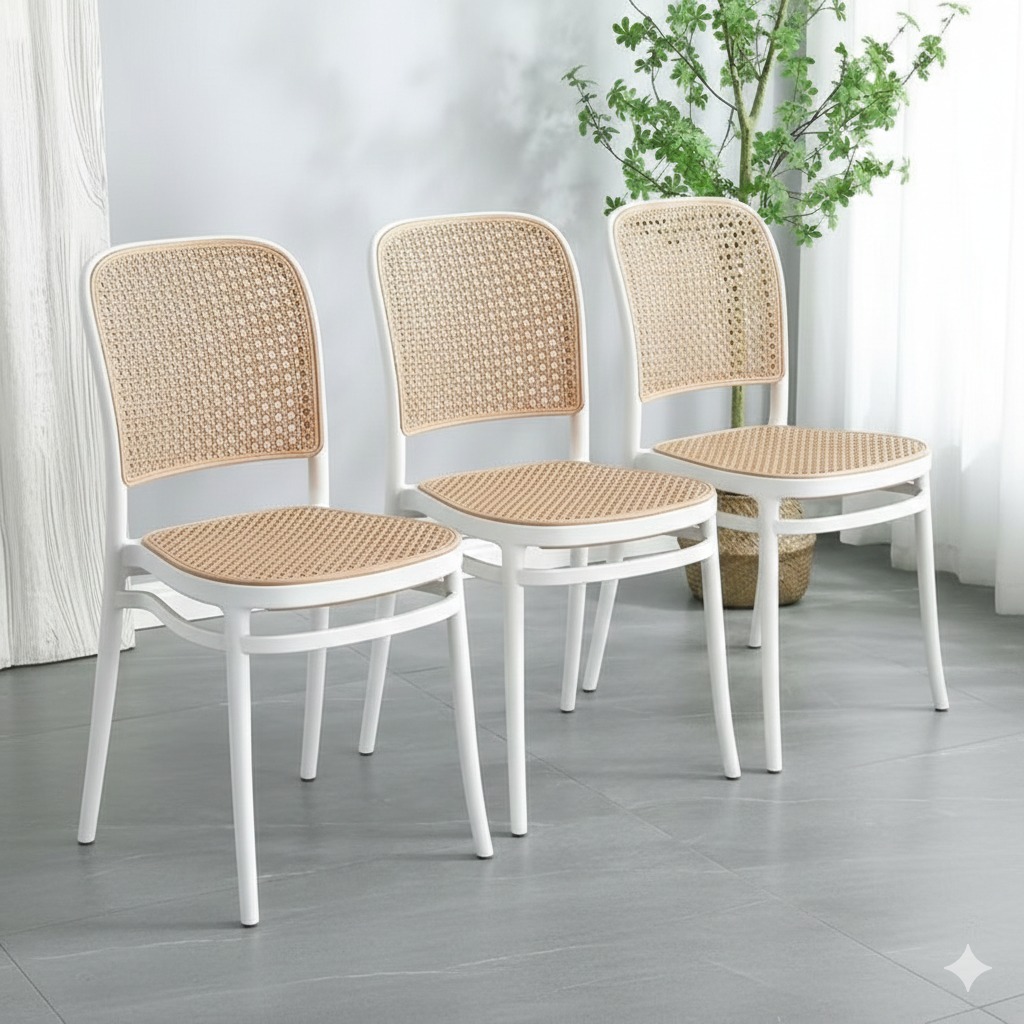 BUNDLING- Kursi Santai Anyaman Plastik Modern Minimalis Indoor & Outdoor Kursi Santai Teras Anyaman