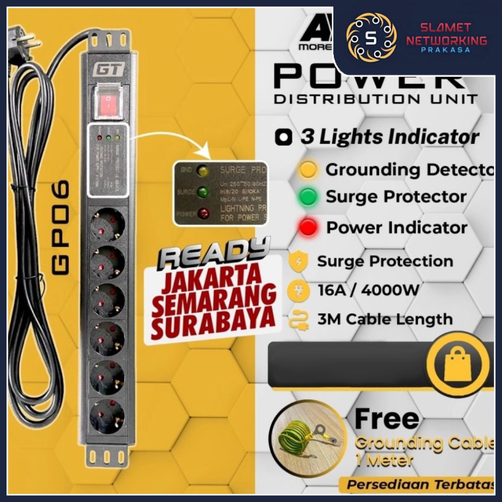 STOP KONTAK 6 LUBANG | PWU GP06 4000watt