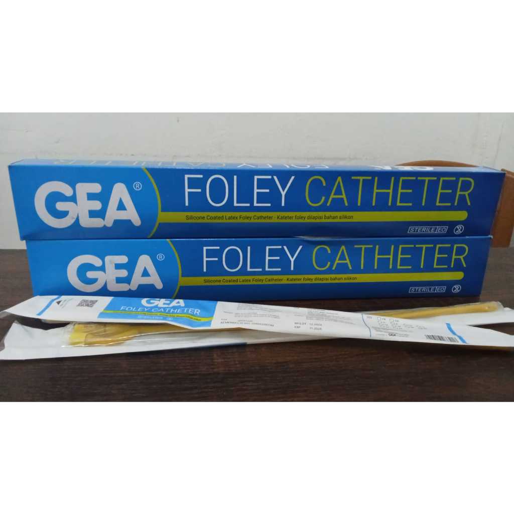 GEA Foley Catheter 2 Way No.10 No.12 No.14 No.16 No.18 No.20 No.22 Isi  Untuk Kebutuhan Medis