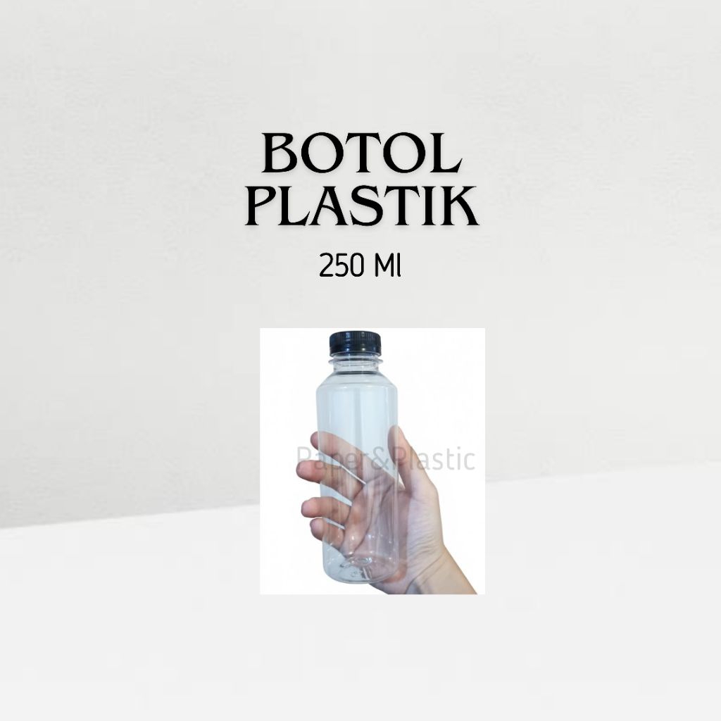 Botol + Tutup Plastik | Botol Almond Bulat 250 Ml