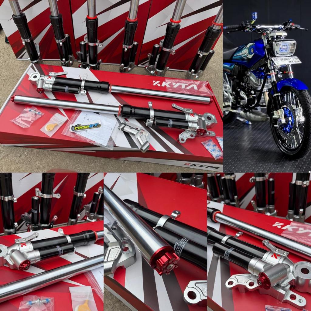 SHOCK DEPAN SUSPENSI KYTA KTC XMAX OLD CONNECTED BRACKET AXIAL RADIAL PITCH 100MM SFF 25 ORIGINAL