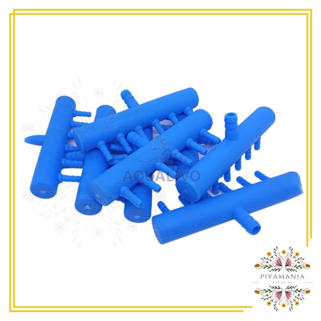 PIYAMANIA Air Flow Splitter Cabang Pembagi Selang Aerator 6 Lubang Udara Output