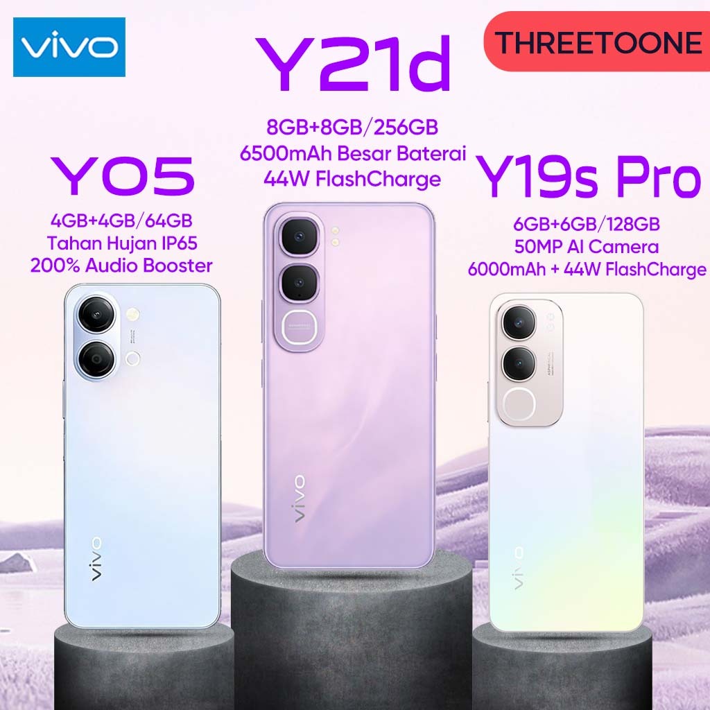 Vivo Y05/Y19s Pro/Y21d RAM 6GB ROM 128GB 6000mAh Baterry Hp Vivo Terbaru 2025 Garansi Resmi Bisa COD