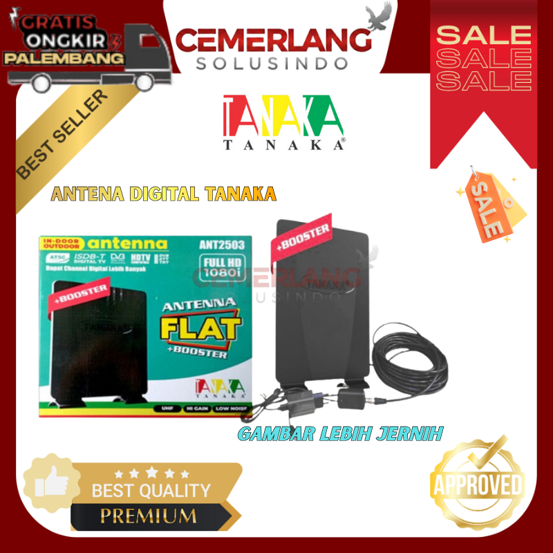 Antena Digital Tanaka ANT2503 Antena Digital Tanaka Indoor dan Outdoor Tanaka Flat+Booster Antena
