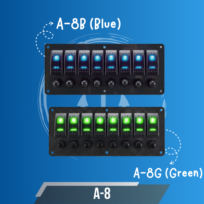 Saklar Switch Panel 8 Gang With Led Switch