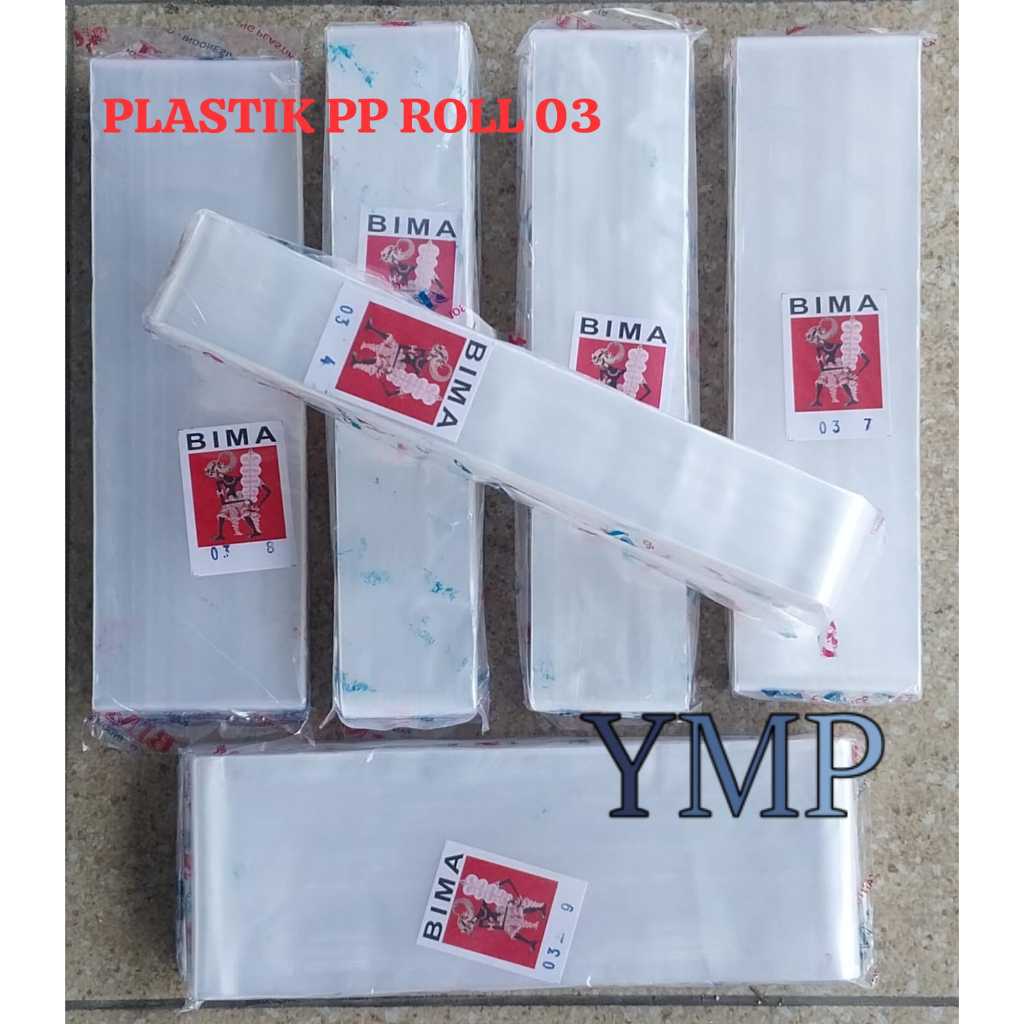 Plastik PP bening ROLL tebal 03 / 4xROLL-5xROLL-6xROLL-7xROLL-8xROL-9xROL-10xROL  plastik ROLL kaku 