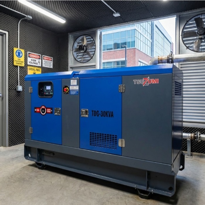 Genset Silent Diesel 30KVA 1 Phase & 3 Phase Tsuzumi TDG 30KVA