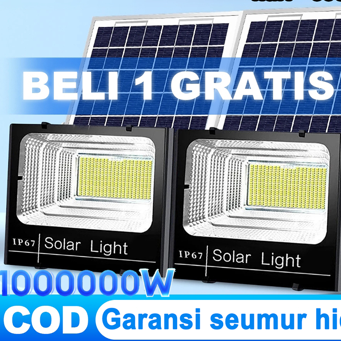 COD 10000W Lampu Surya LED Otomatis Tahan Air IP67 Lampu Tenaga Surya LED Sorot Tahan 24 Jam
