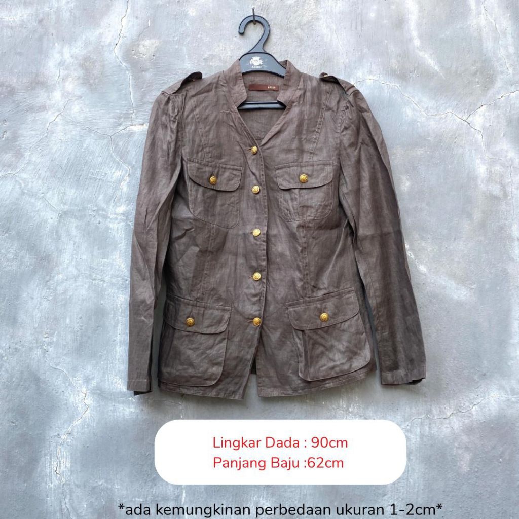 [ORI 100%] Bally Brown Jacket Linen Preloved A24