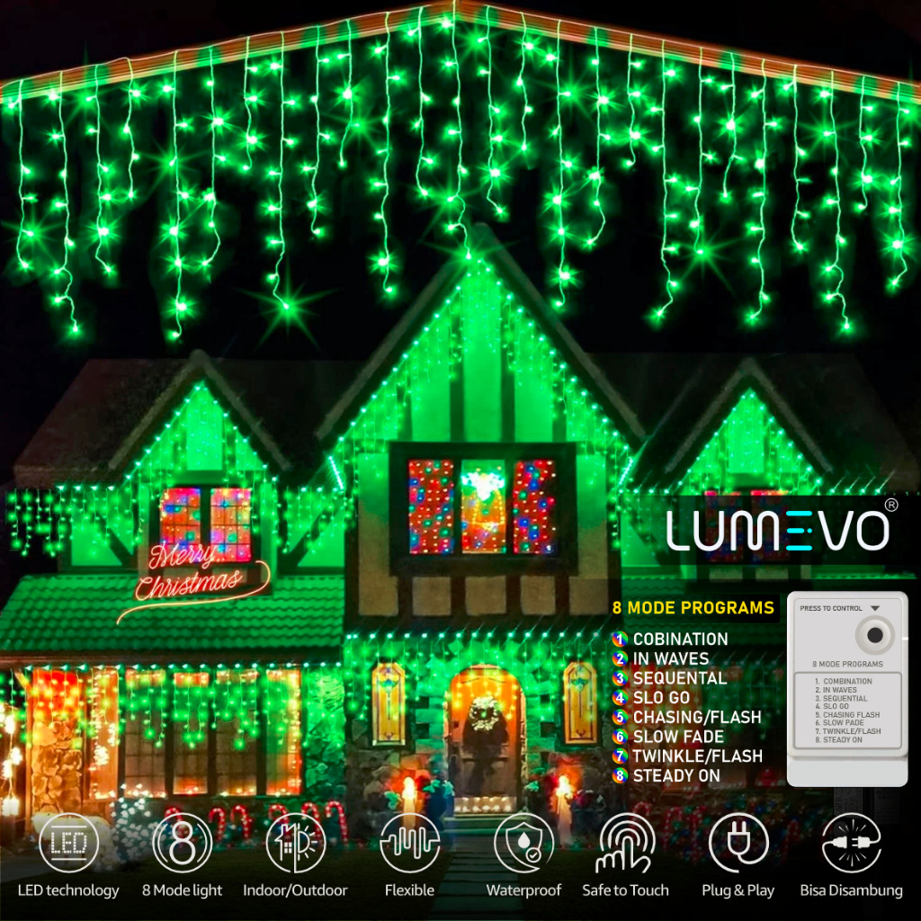 Lampu Hias Dekorasi LED twinkle tumblr waterproof model gantung tirai rumbai dekorasi cafe restoran 