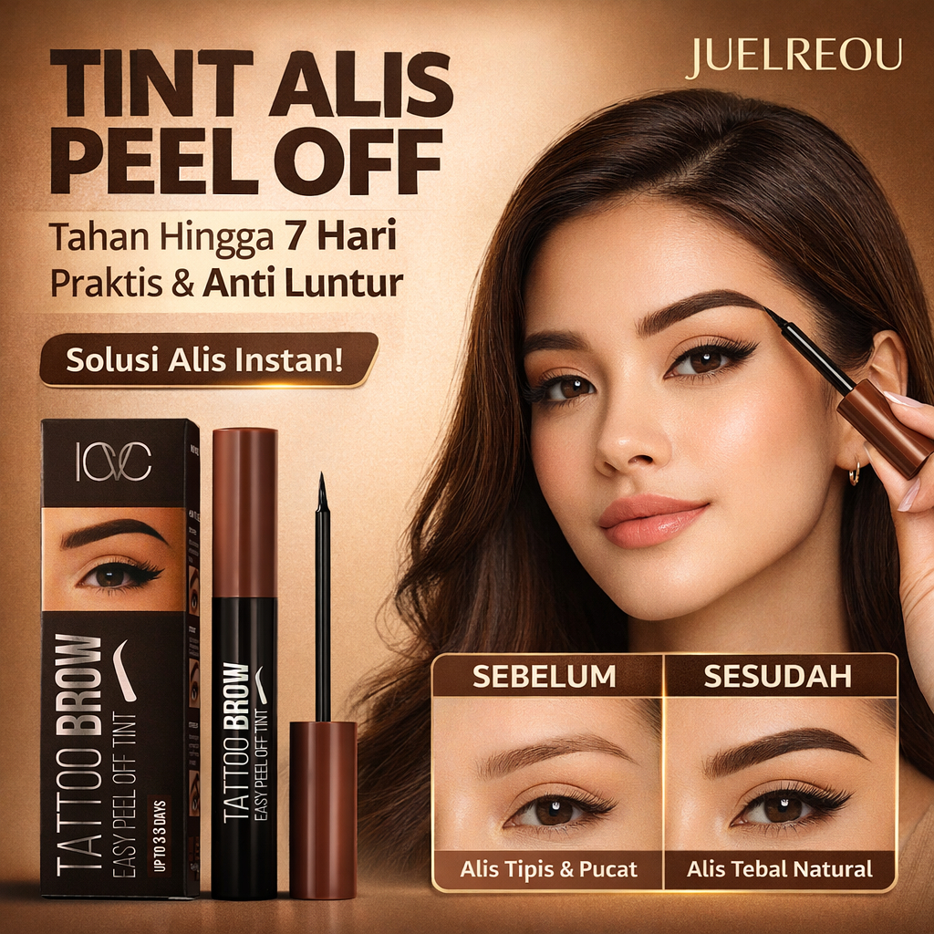 JUELREOU - [Tahan 7 Hari/Tidak Mudah Pudar] Alis Tinta Peel Off Untuk Pemula/Long-Lasting Peel-Off E
