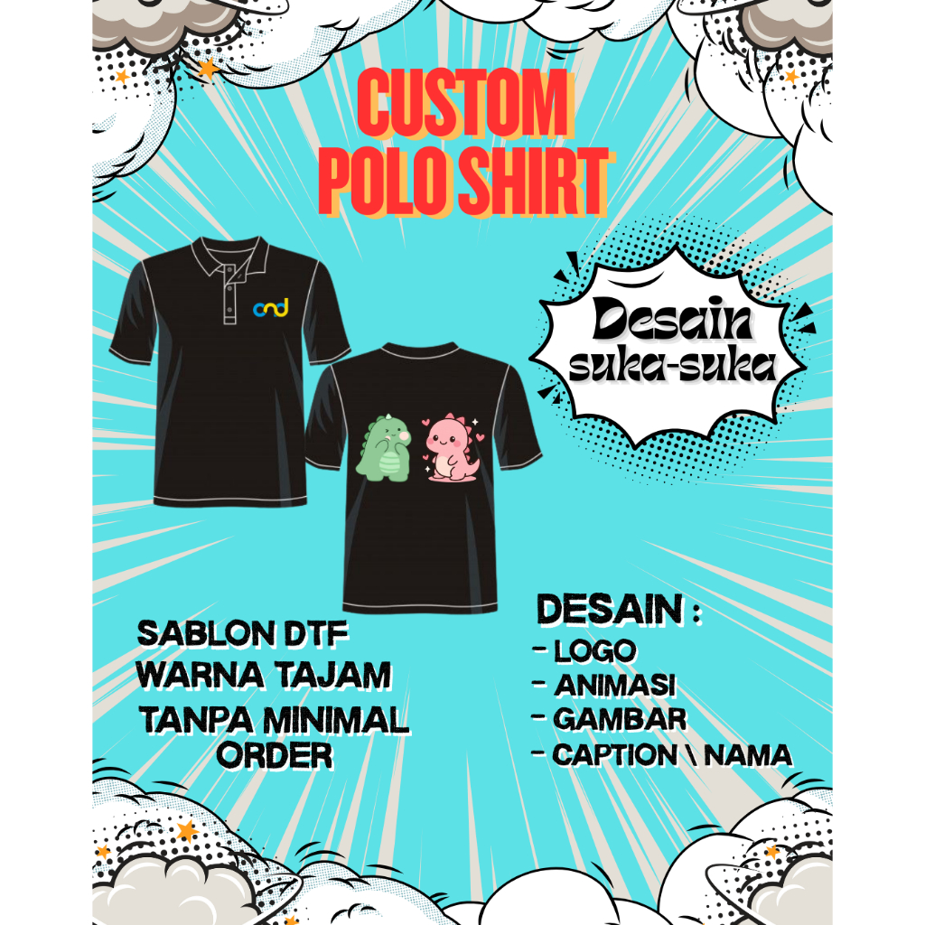 KAOS POLO CUSTOM SABLON DESAIN SUKA-SUKA | KAOS POLO CUSTOM | POLO CUSTOM SABLON | KAOS POLO PRIA&WA