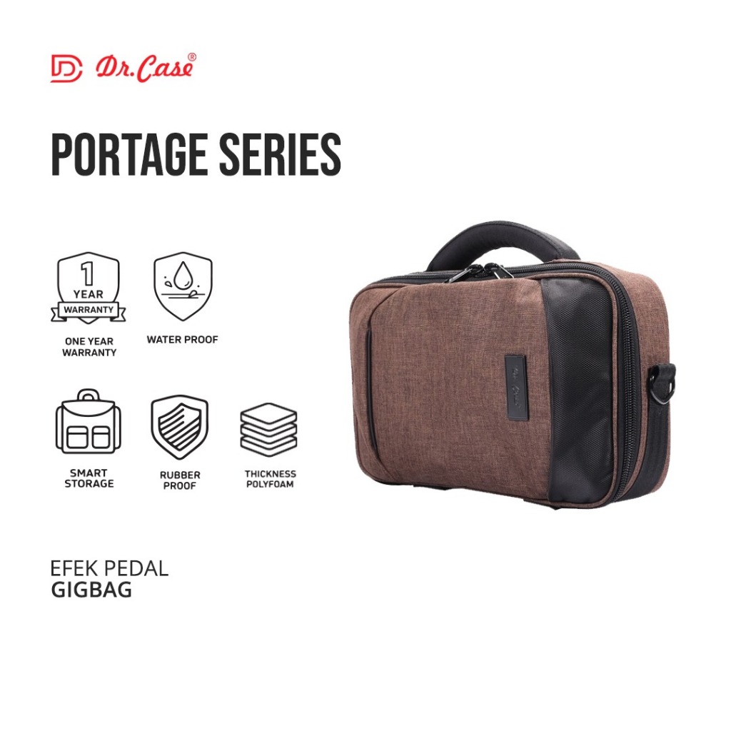 DR.CASE - Tas Efek - Gigbag Efek Portage 2.0 Brown - Size Kecil