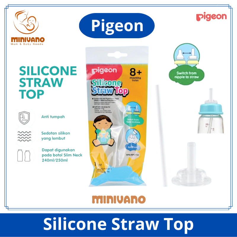 Pigeon Silicone Straw Top - Sedotan Pengganti Dot Botol Susu Pigeon