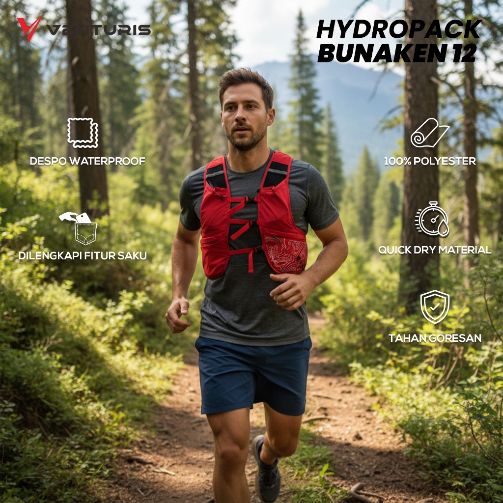 Tas Haydropack Venturis Bunaken 12L Tas Running Tas Sepeda Tas Pria Wanita