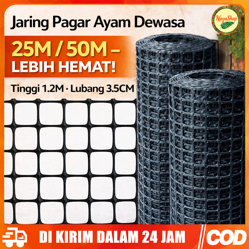 Pagar Jaring Plastik HDPE 1 .2Meter | Jaring Kebun & Tanaman | Pagar Ayam