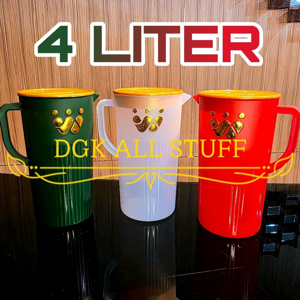 Teko Ceret Eskan Esgan Air Waterjug Water Jug Ukuran JUMBO BESAR Terbesar 4L 4 L 4 Liter Teh Kopi Si